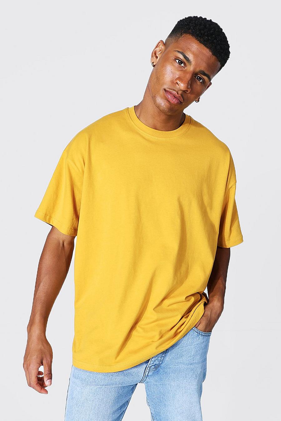 Mustard Oversized Crew Neck T-shirt image number 1