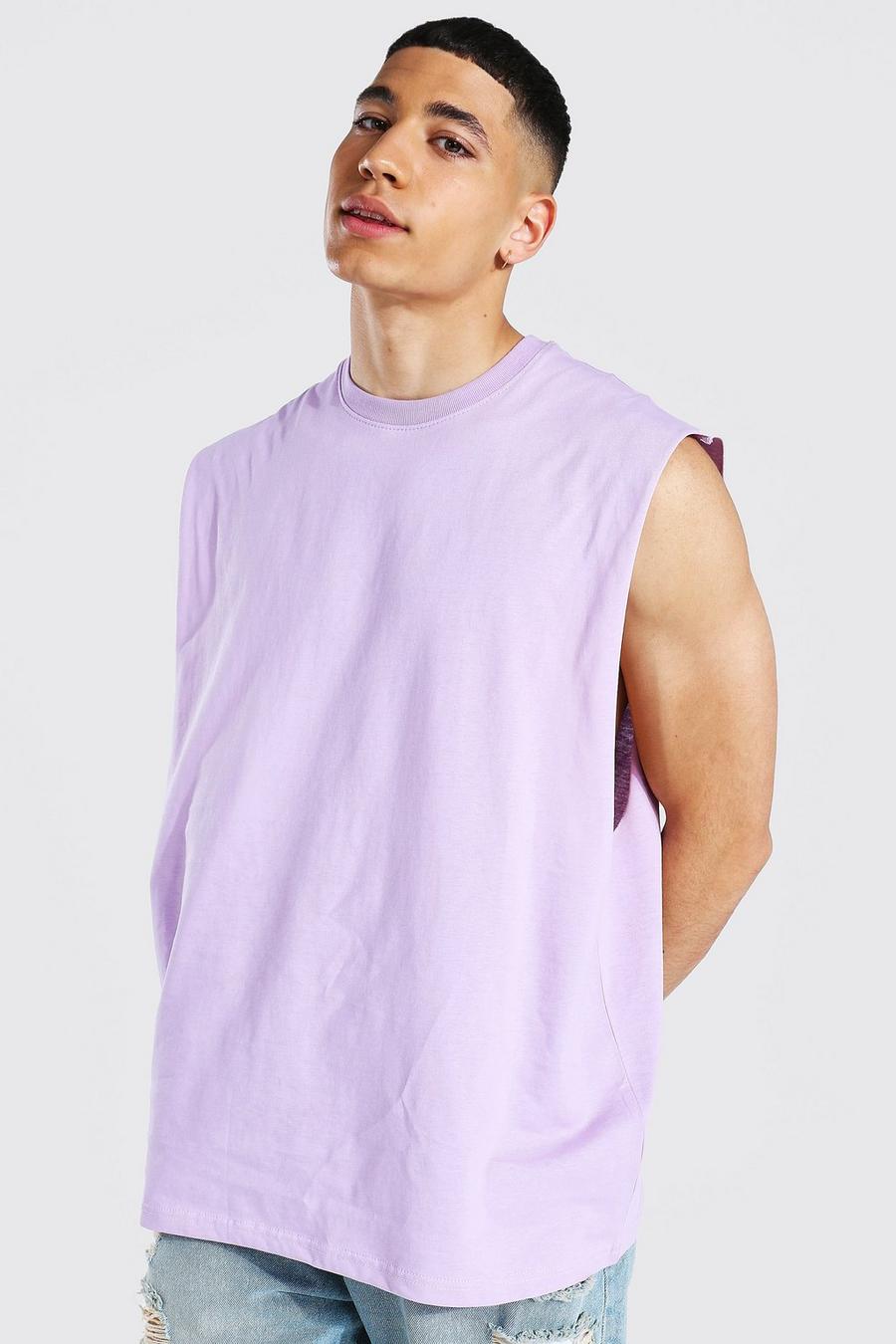 Lilac Oversized Tank Top Met Grote Armgaten image number 1