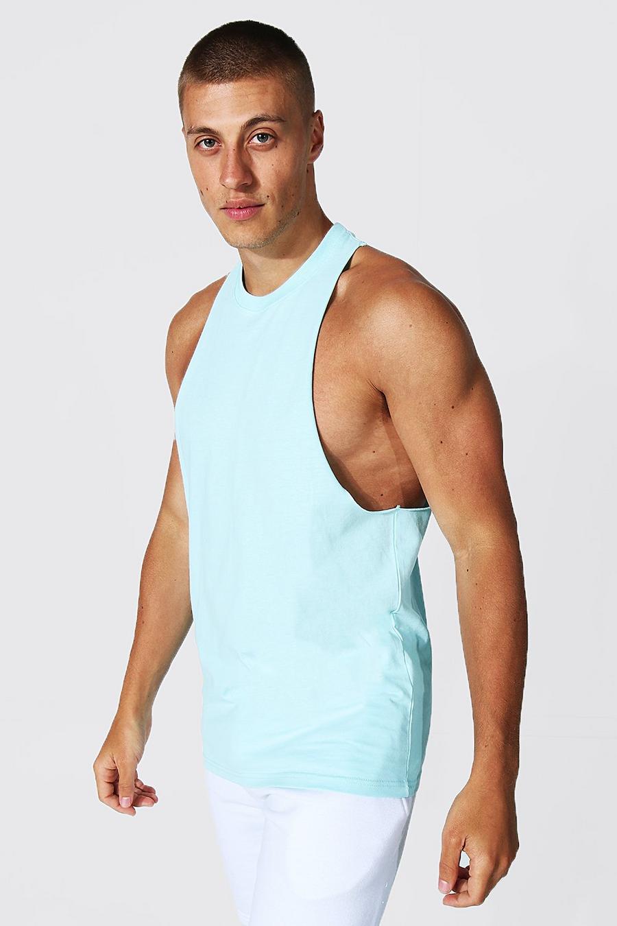 Light blue Drop Armhole Racer Back Tank image number 1