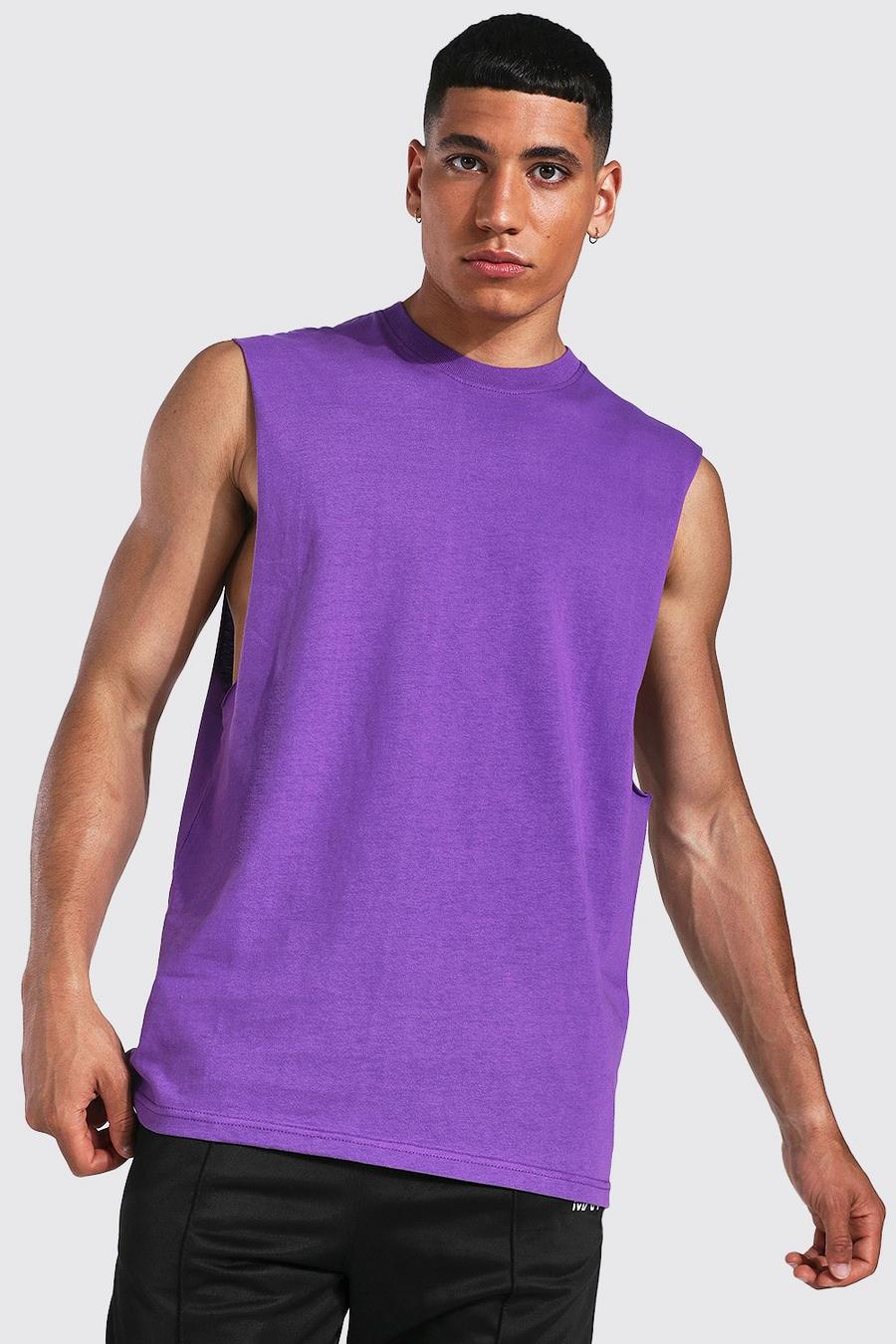 T-shirt sans manches à emmanchures longues, Purple image number 1
