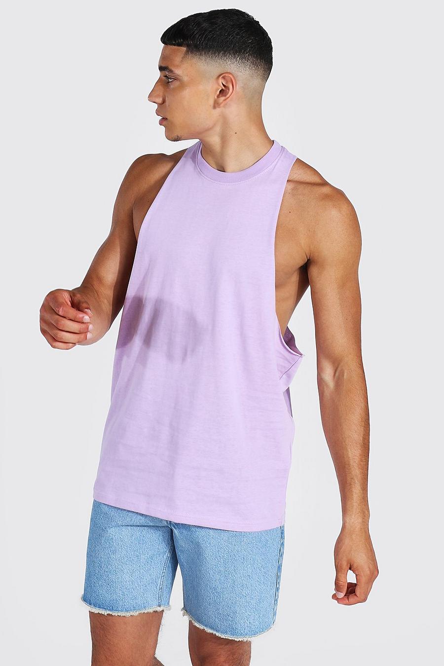 Drop Armhole Racer Back Tank, Lilac image number 1