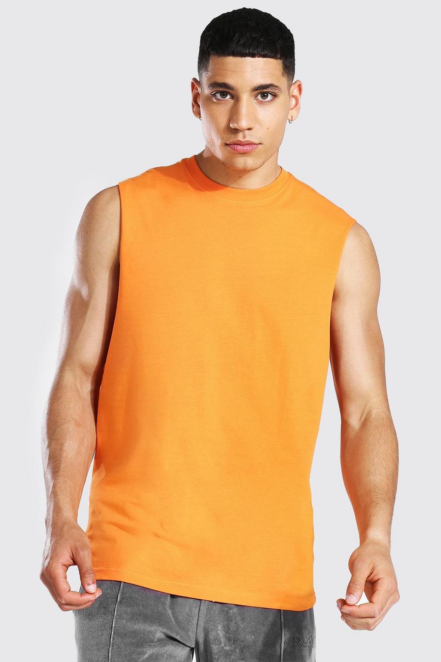 T-shirt sans manches à émmanchures longues, Orange image number 1