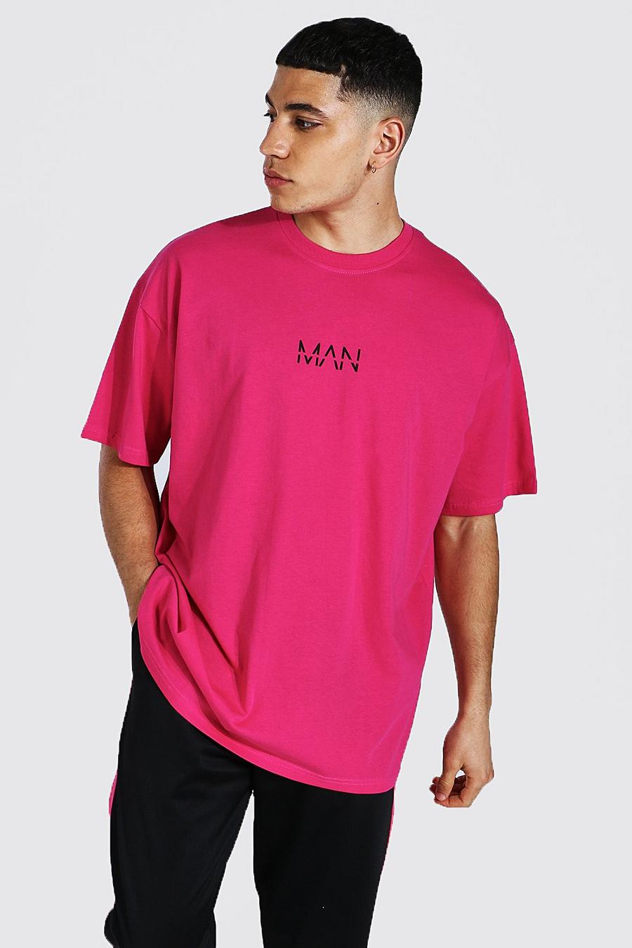 Pink Oversized Original Man Print T-shirt image number 1