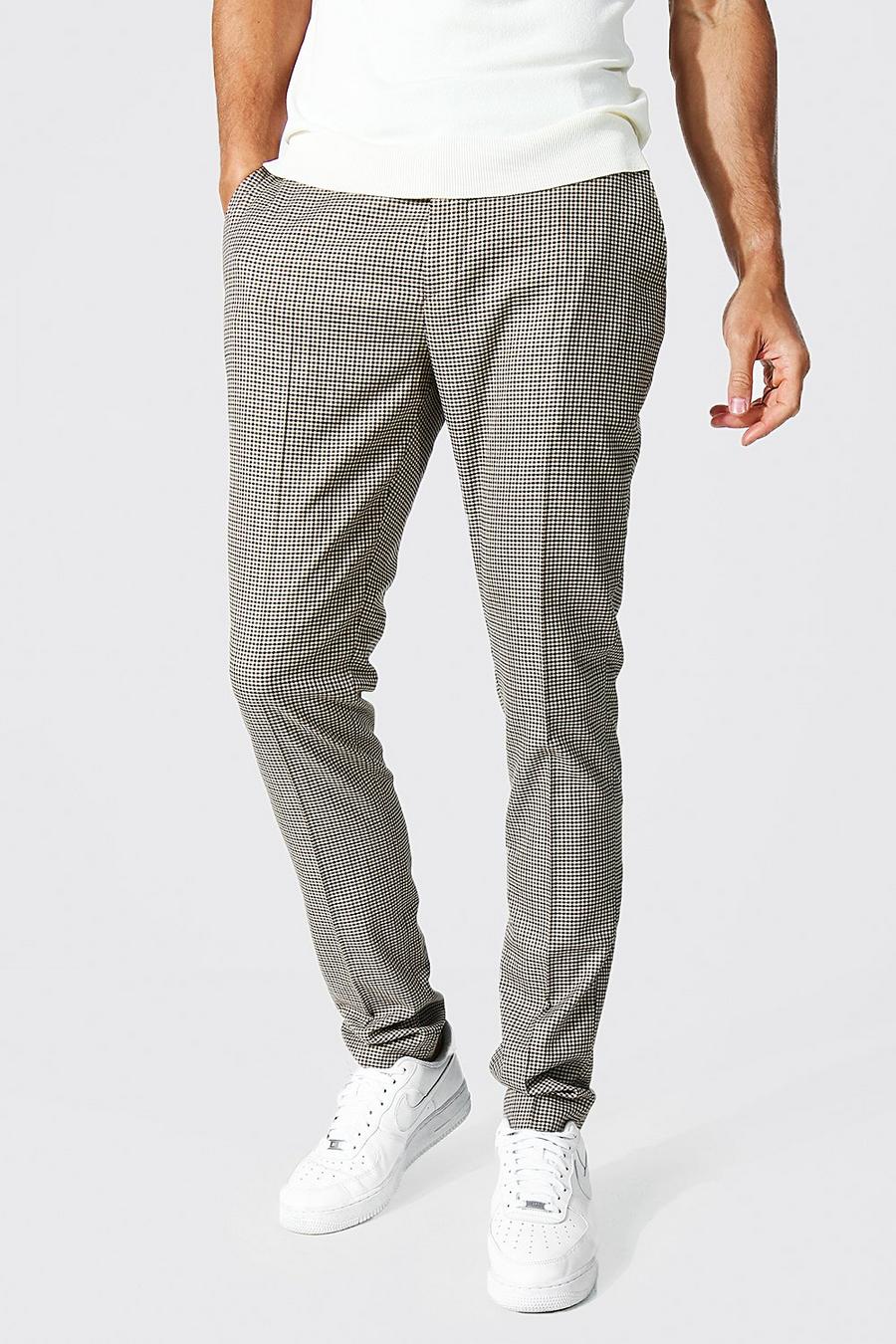 Brown Tall Skinny Dogtooth Trouser image number 1