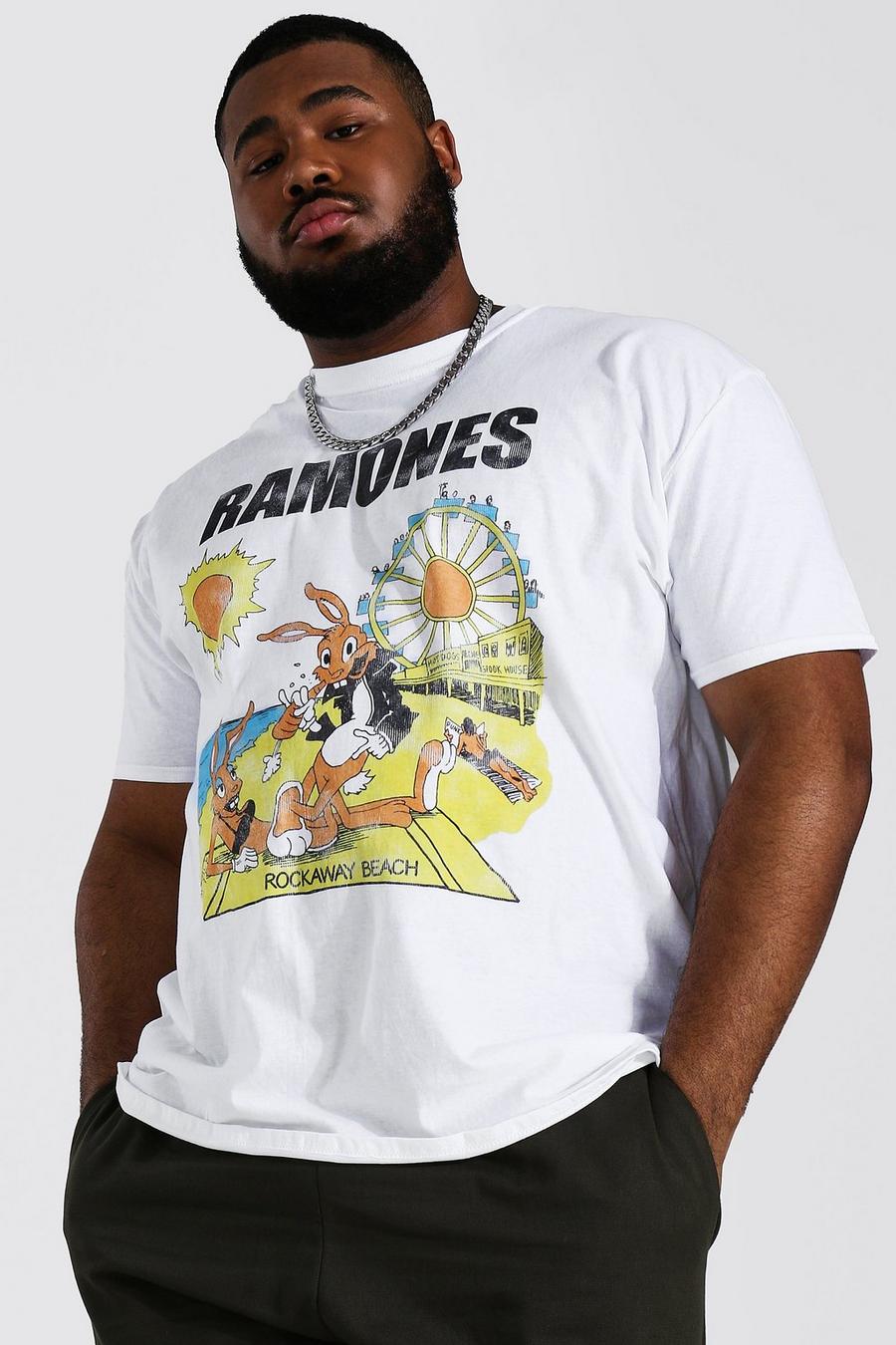White Plus Size Ramones Sun License T-shirt image number 1