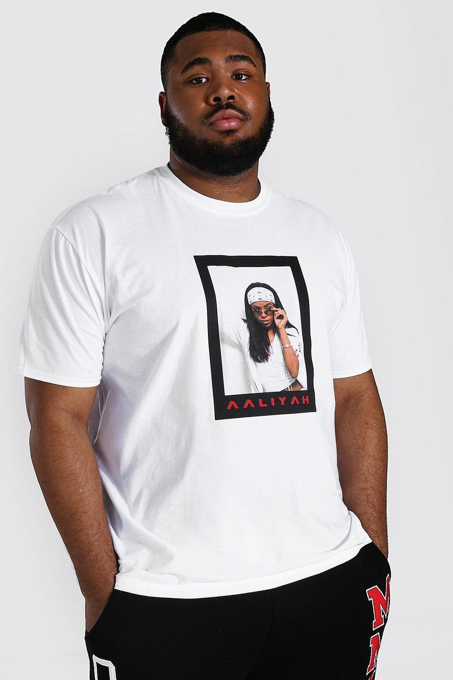 White Plus Size Gelicenseerd Aaliyah T-Shirt image number 1