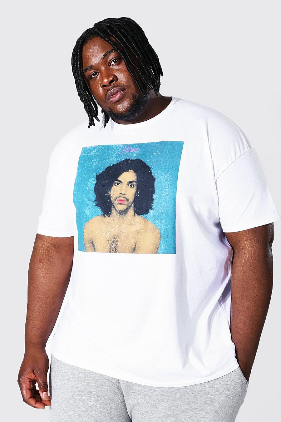T-shirt Plus Size con stampa ufficiale del ritratto di Prince, Bianco image number 1