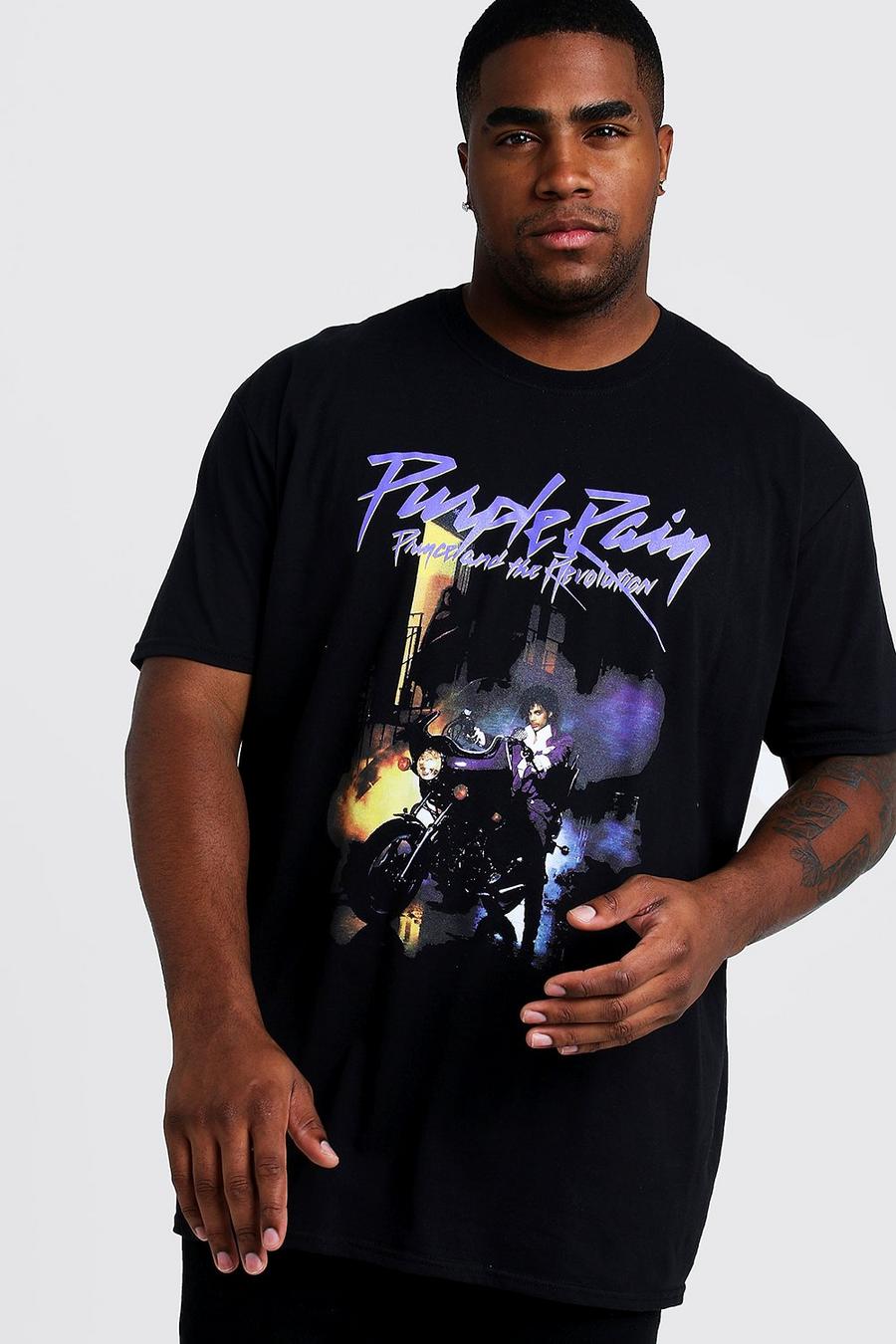  T-shirt Plus Size ufficiale Prince Purple Rain, Black