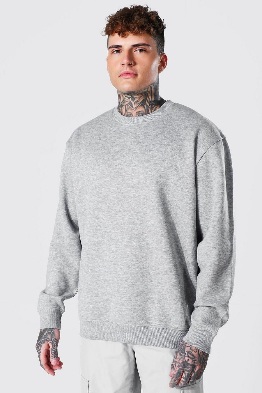Oversize Crewneck Sweatshirt, Grey image number 1