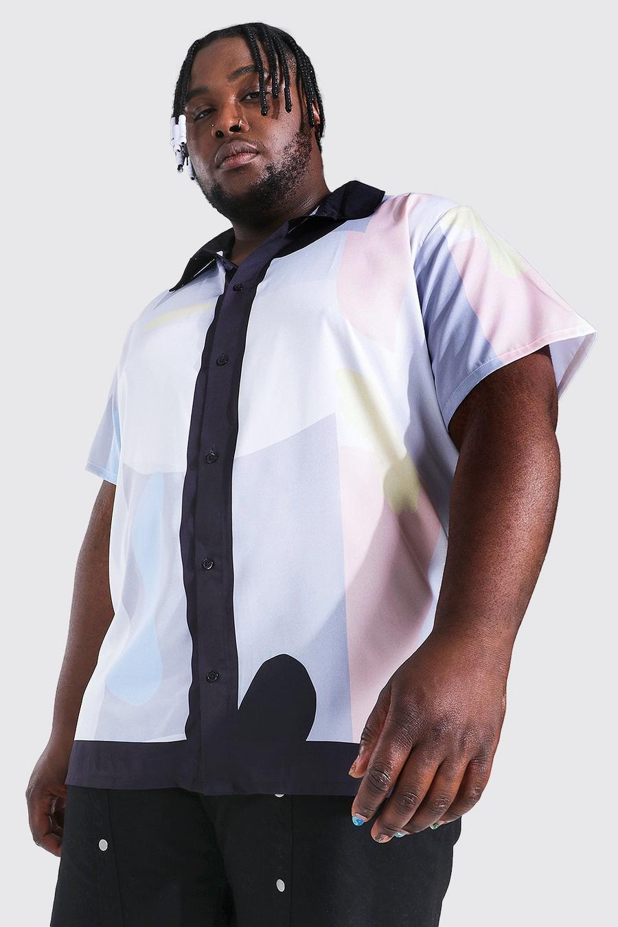 Multi Plus Short Sleeve Abstract Border Shirt image number 1