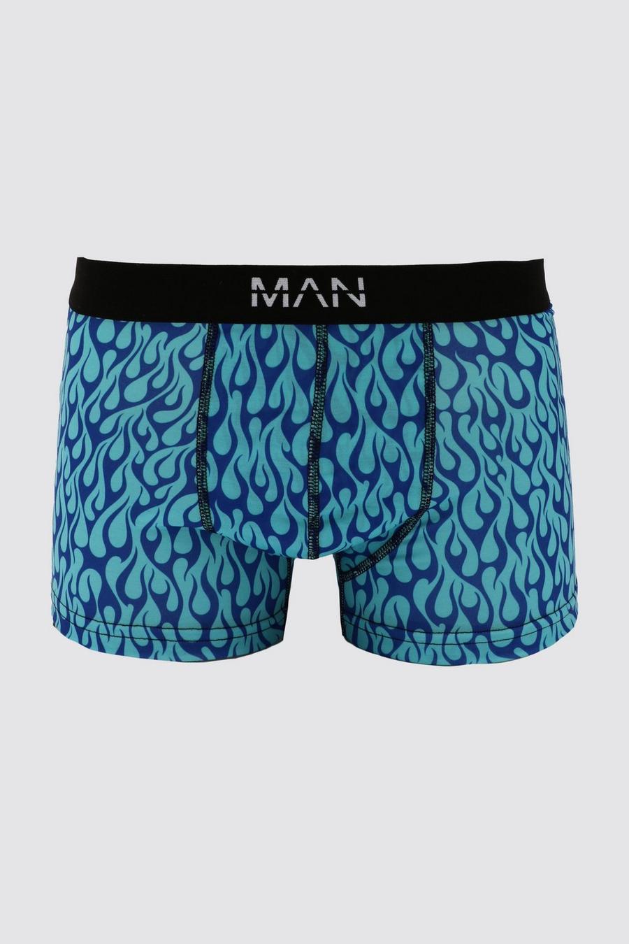 Man Dash Boxershorts mit Flammen-Print, Blue image number 1