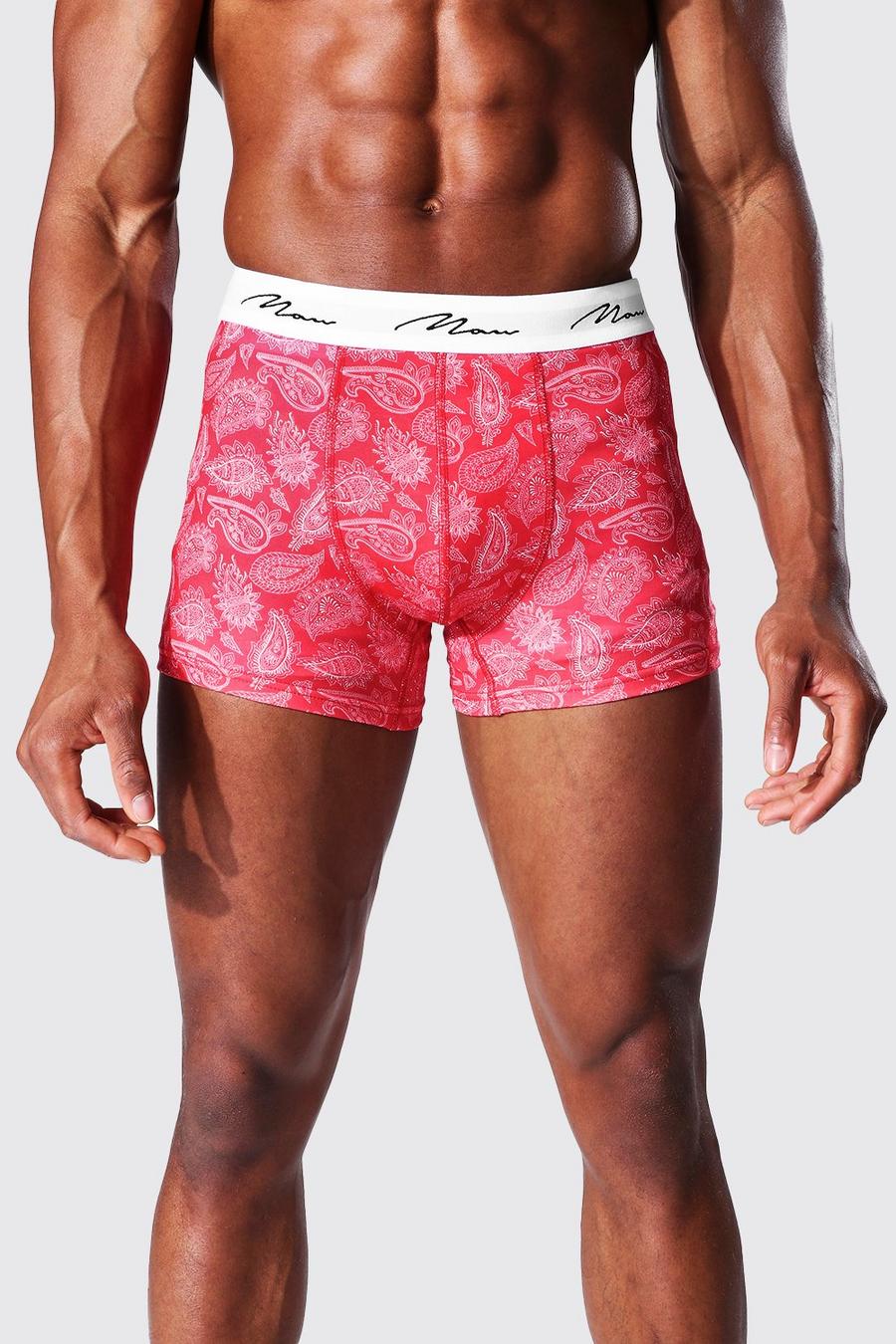Red Man Signature Jersey Paisley Boxers image number 1