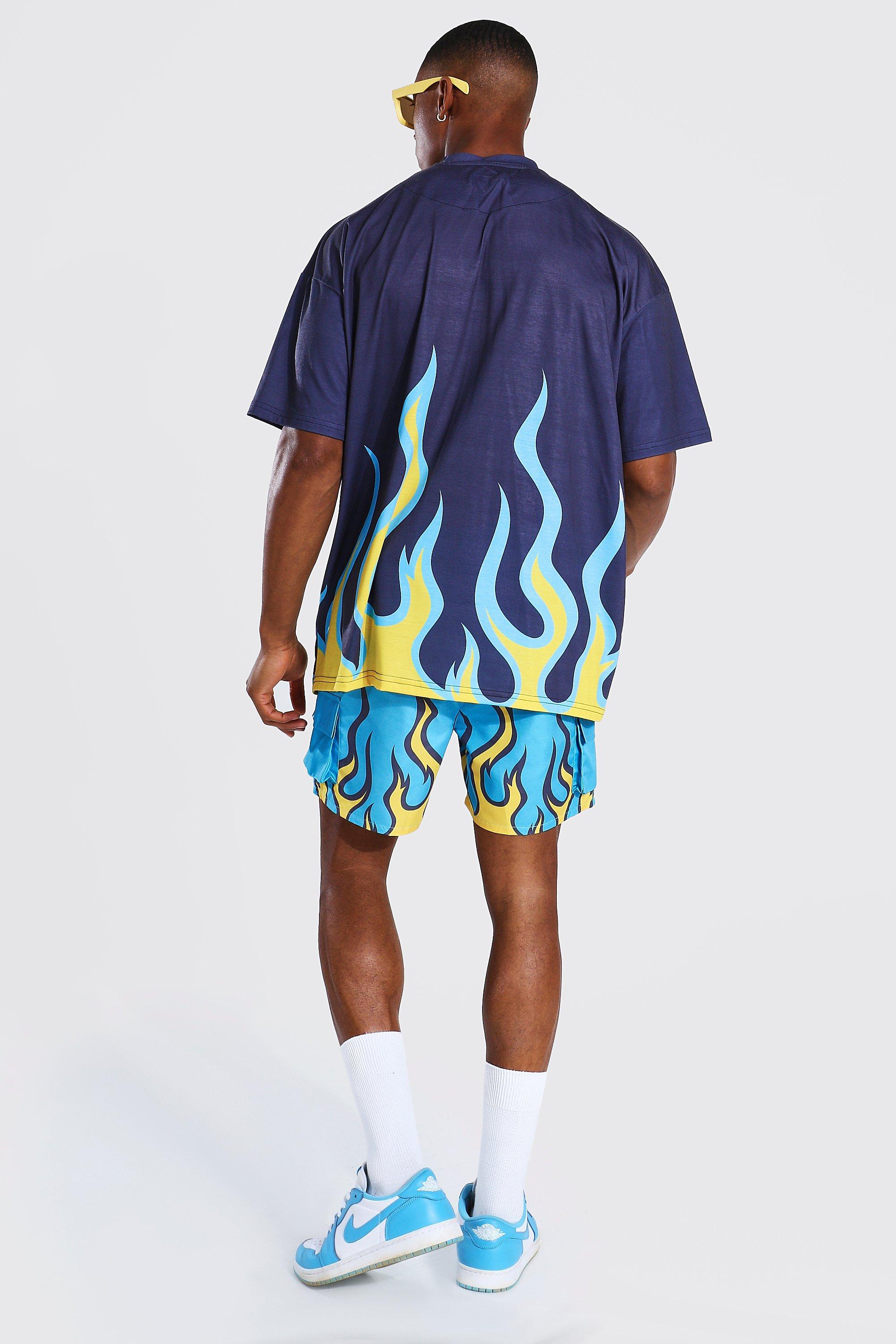 Oversized hot sale flame shirt