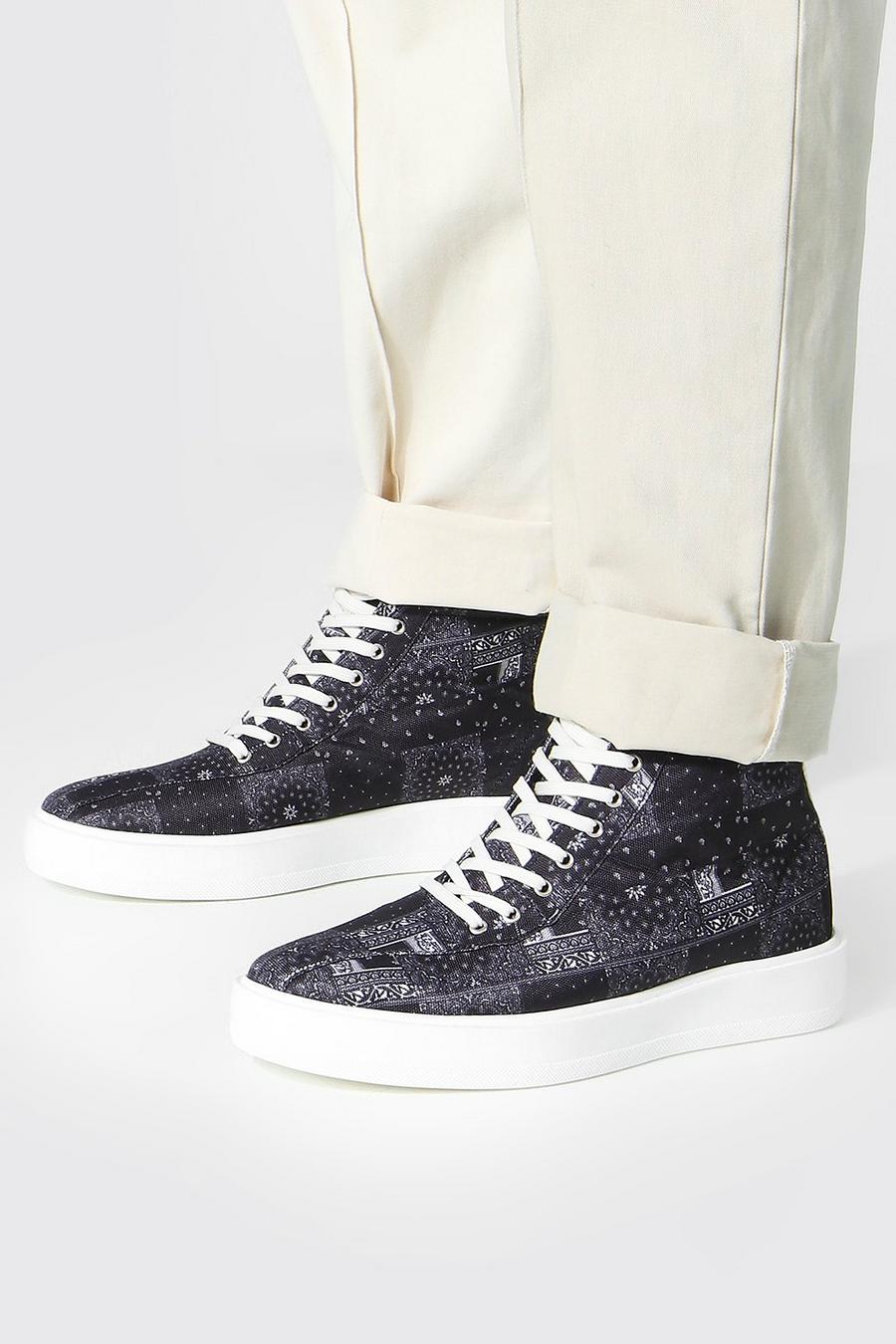 Black Bandana Branded Canvas High Tops image number 1