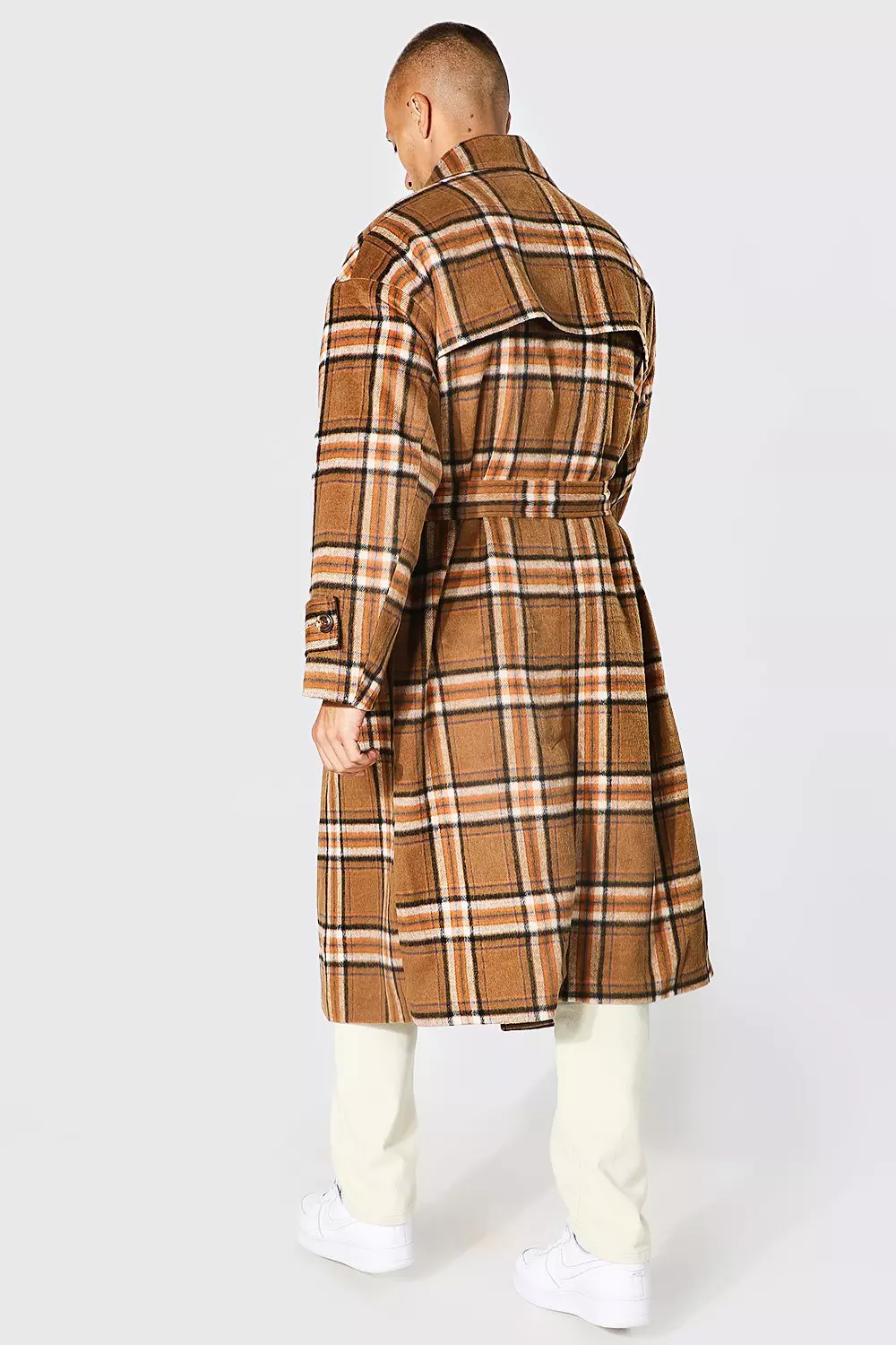 Checked trench hotsell coat mens