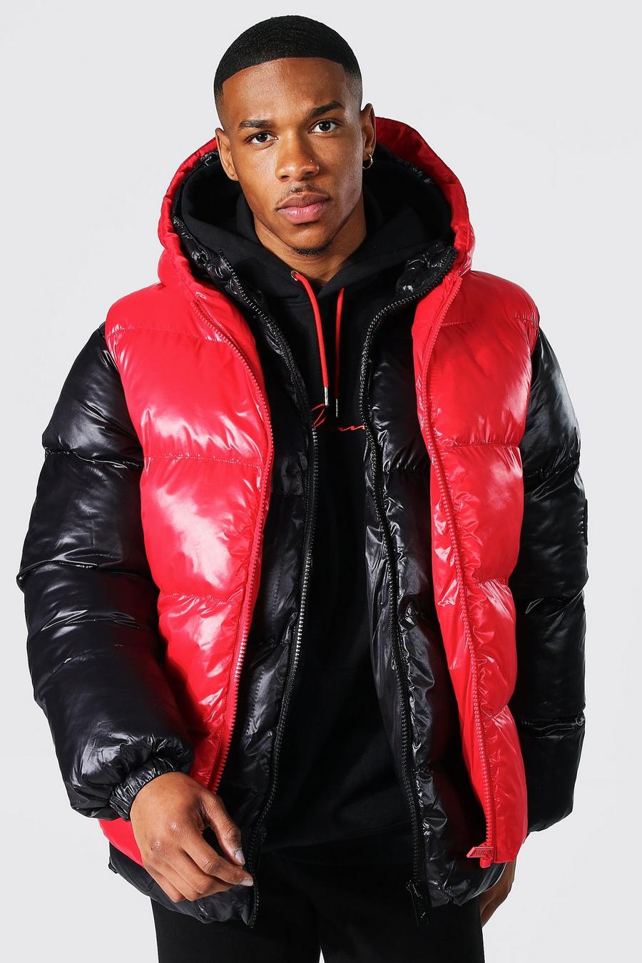 Black 2 In 1 High Shine Puffer And Gilet image number 1