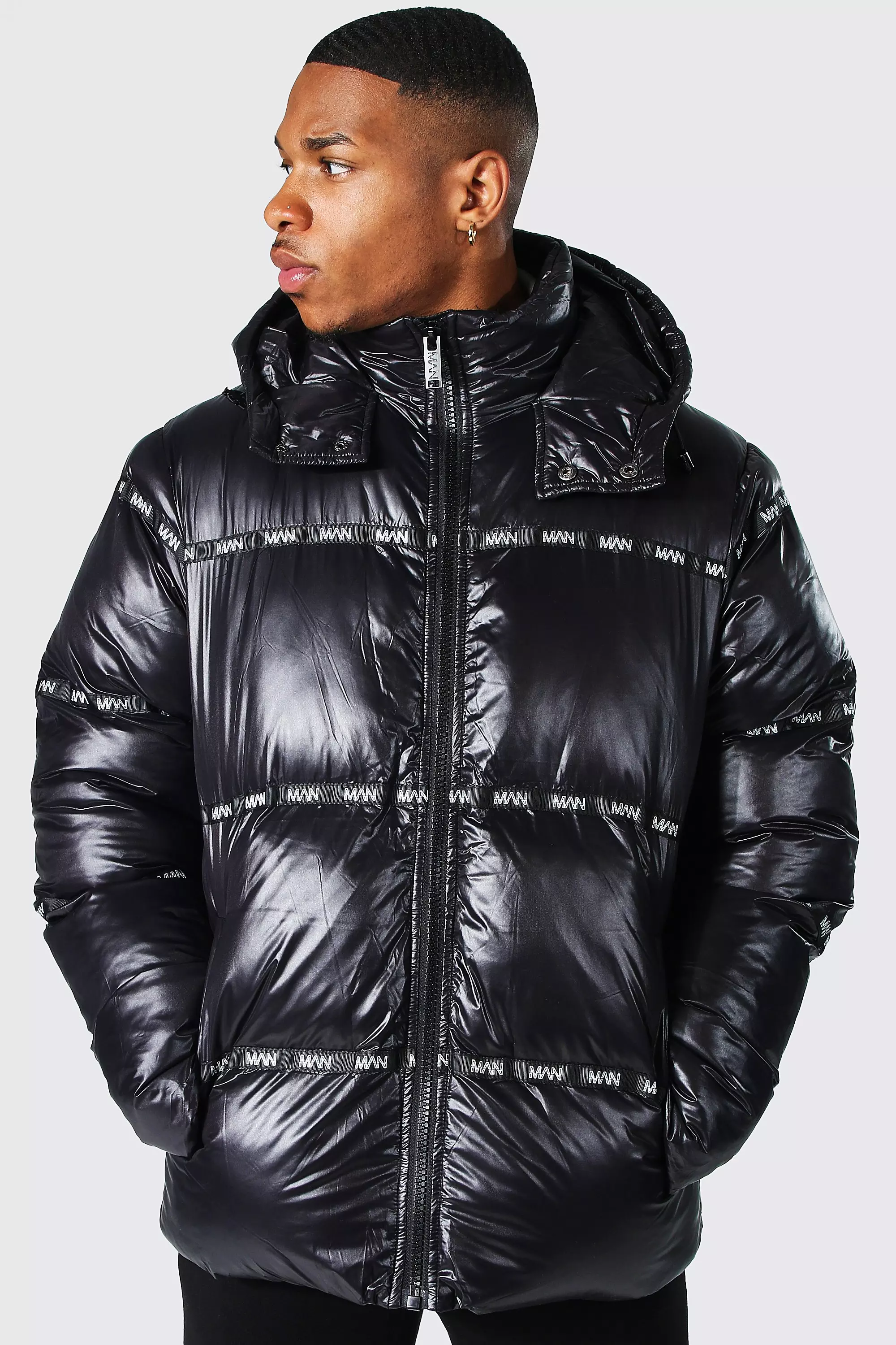 Men's high shine store puffer coat