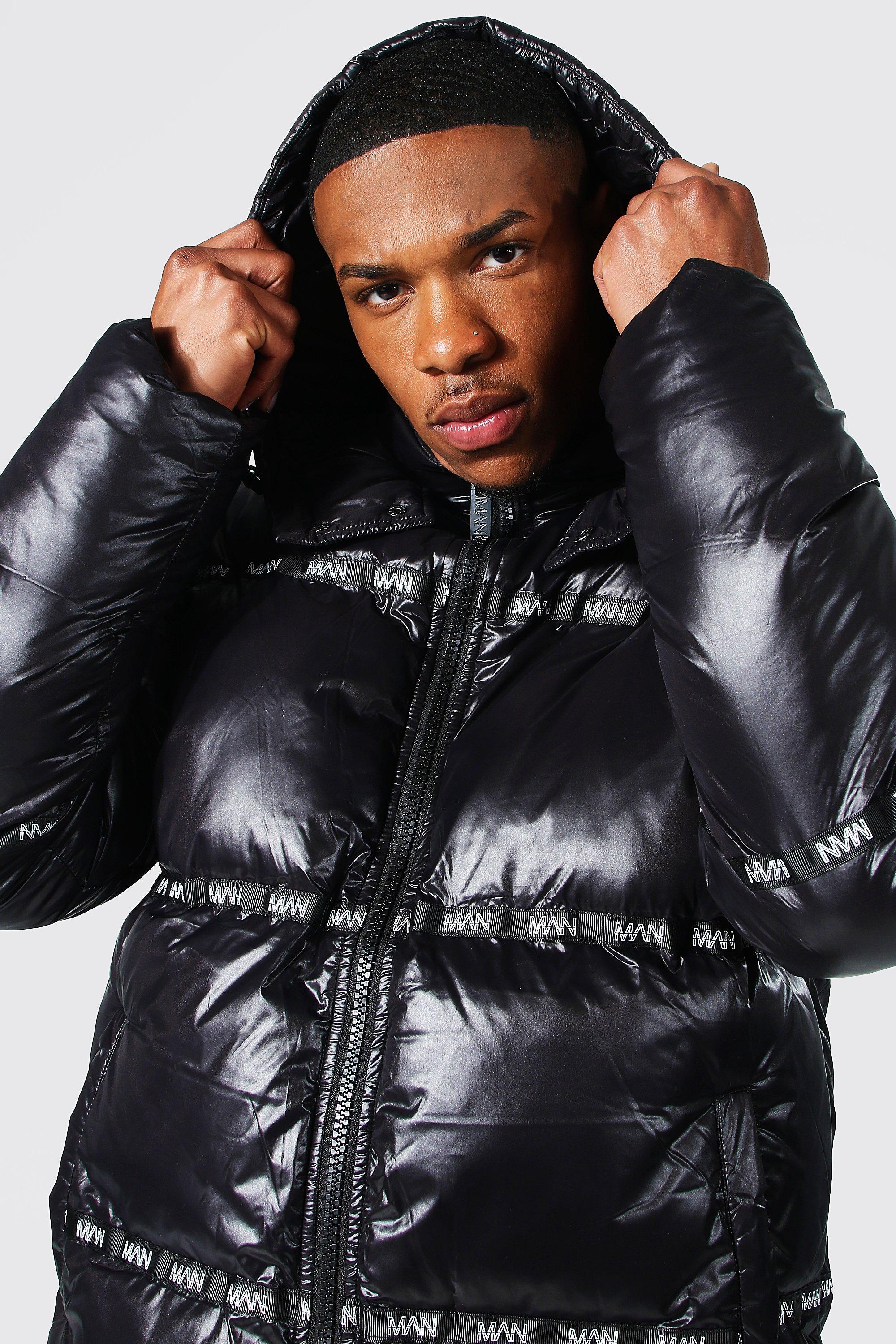 Shine black puffer on sale jacket