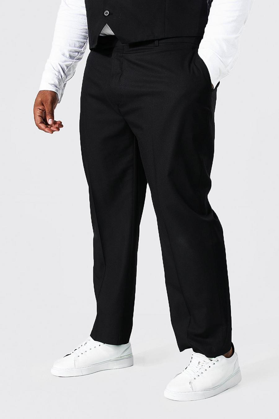 Black Plus Size Slim Fit Smart Pants