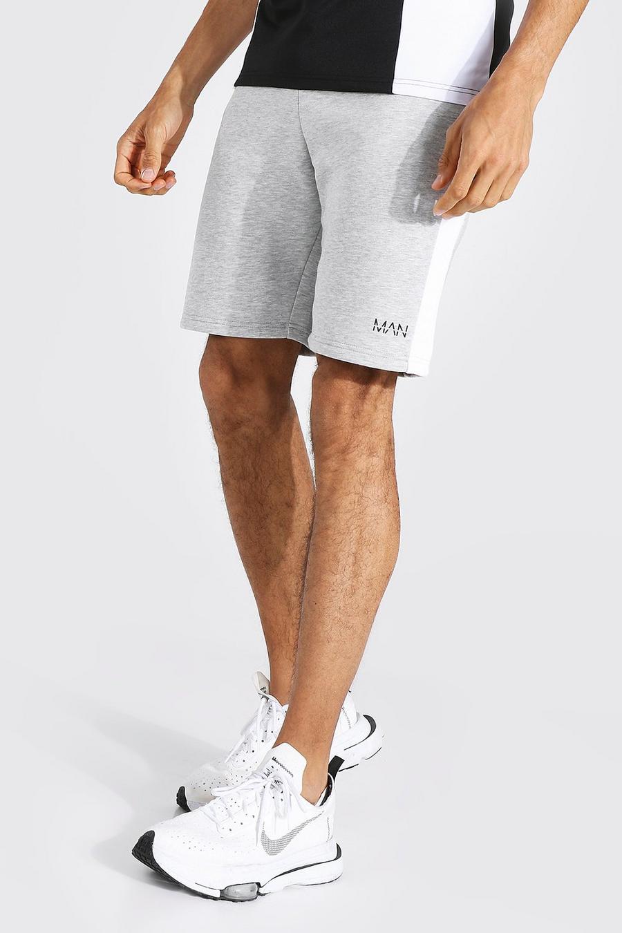 Grey marl Tall - MAN Active Shorts med blockfärger image number 1