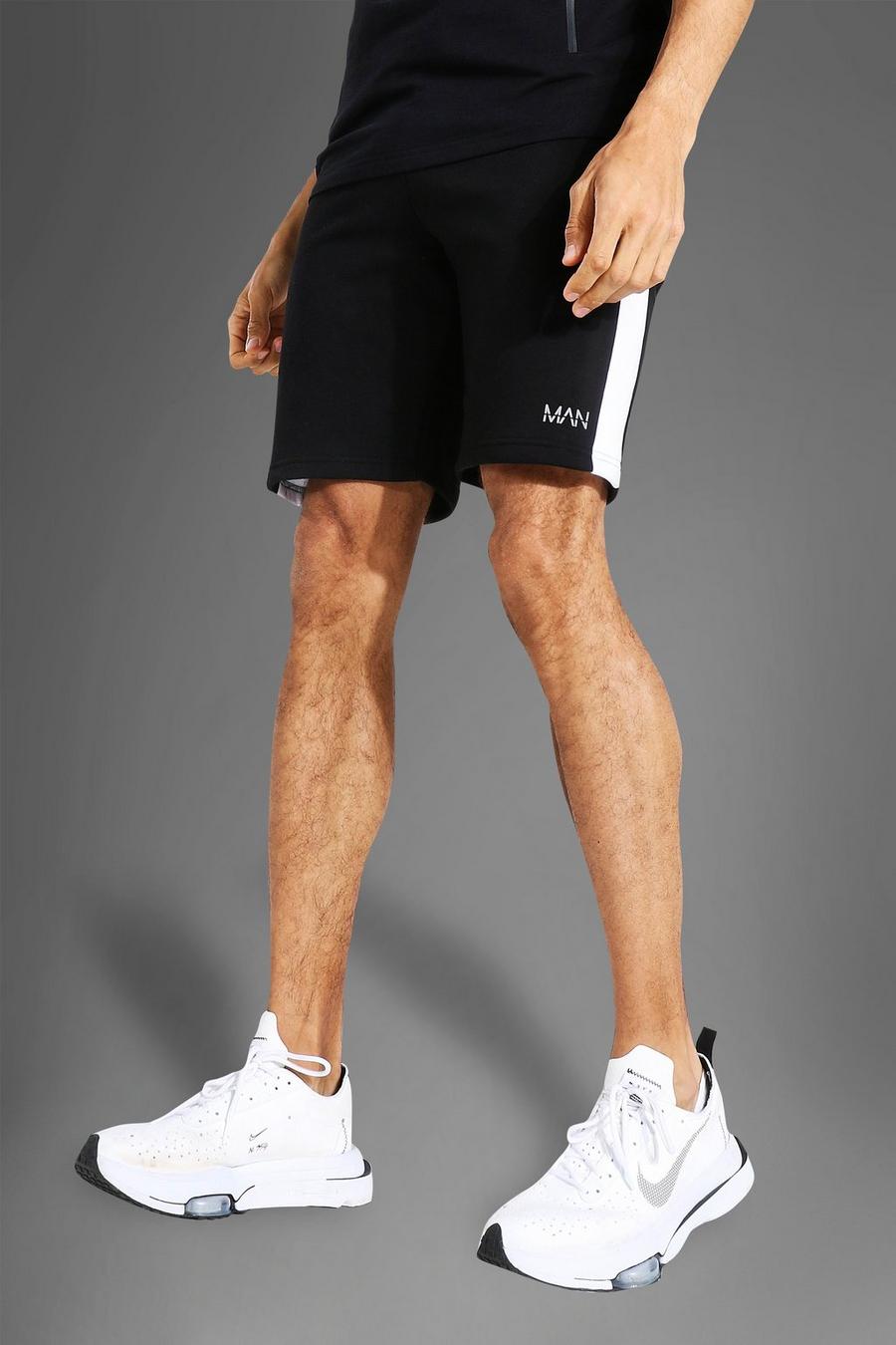 Pantaloncini Tall Man Active a blocchi di colore laterali, Nero image number 1