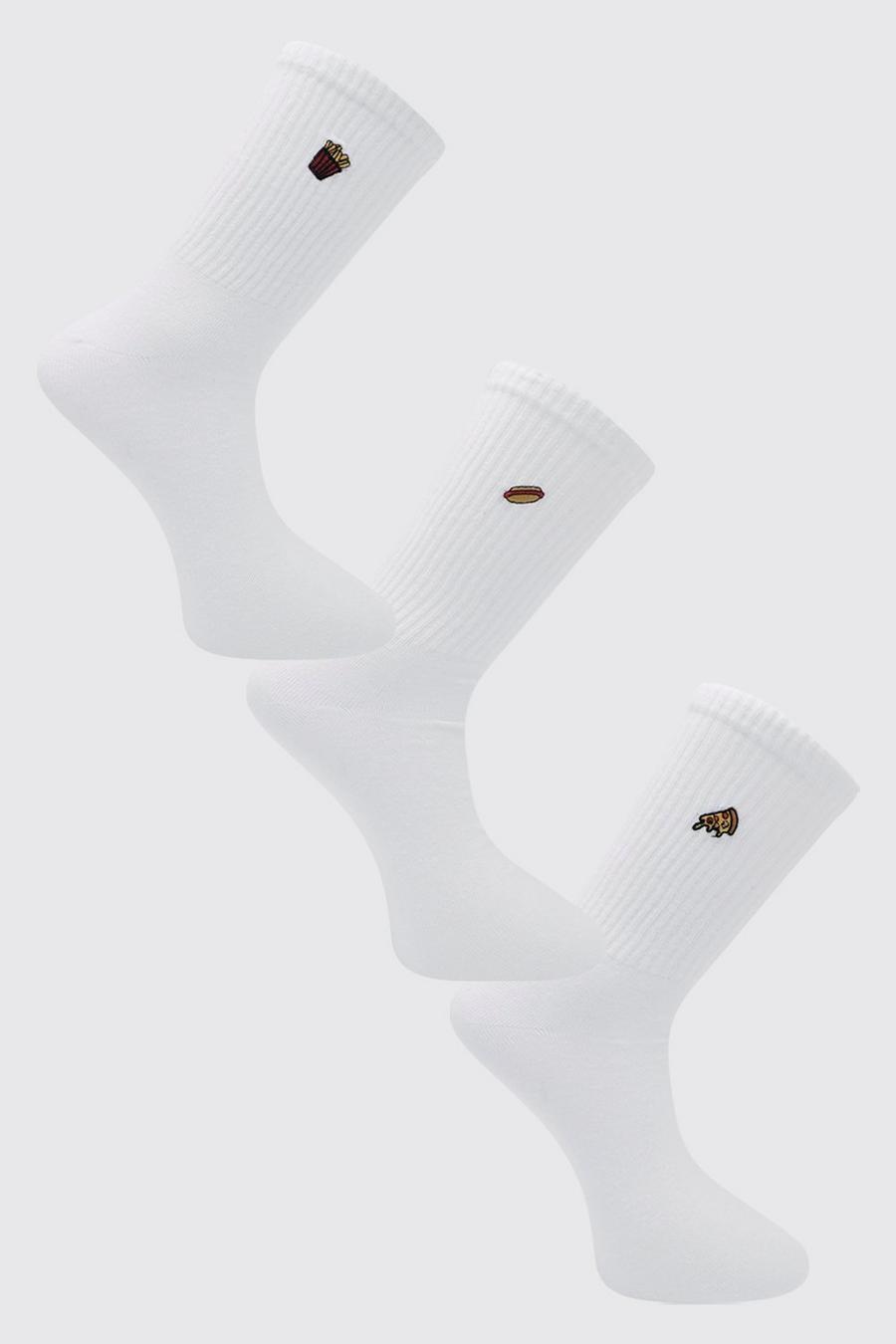 3er-Pack Socken mit Fast Food-Stickerei, Mehrfarbig image number 1