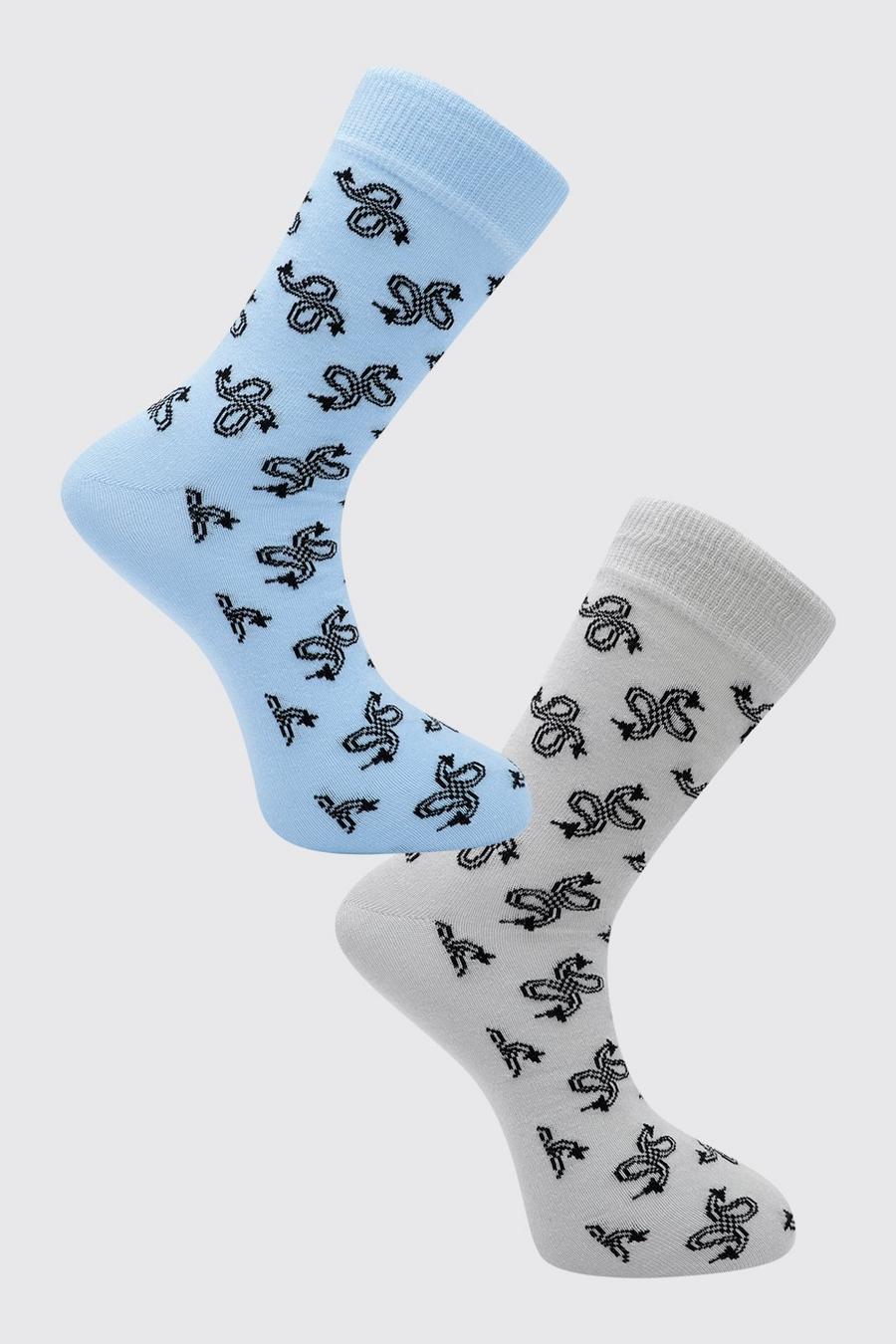 2er-Pack Jacquard-Socken mit Bandana-Print, Mehrfarbig image number 1