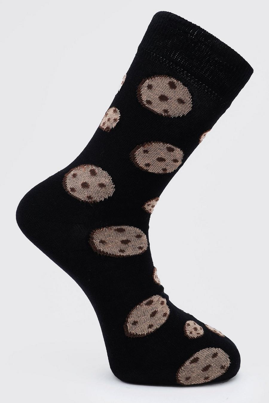 Black Cookie Jacquard Socks image number 1