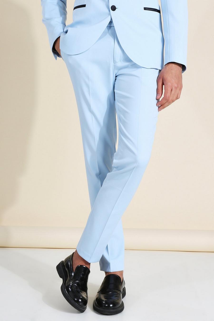 Skinny Light Blue Suit Pants