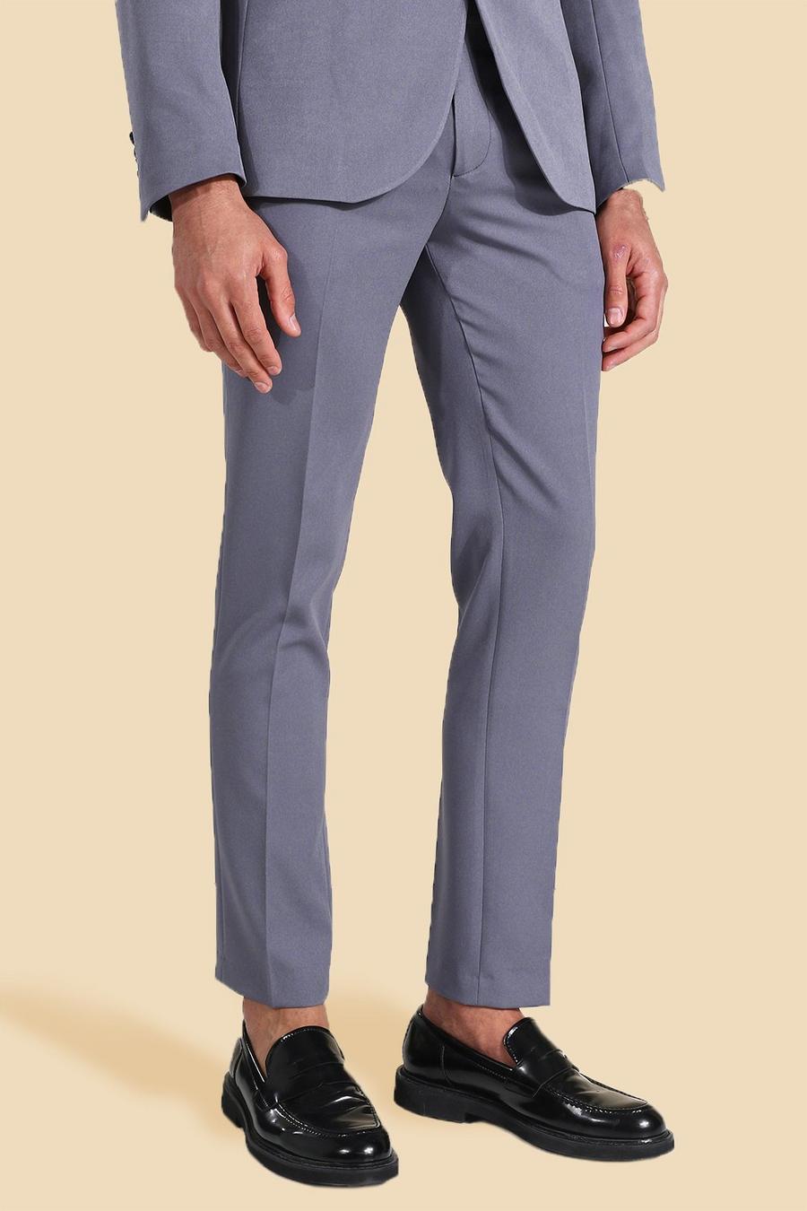 Pantalón pitillo de traje en color gris, Grey image number 1
