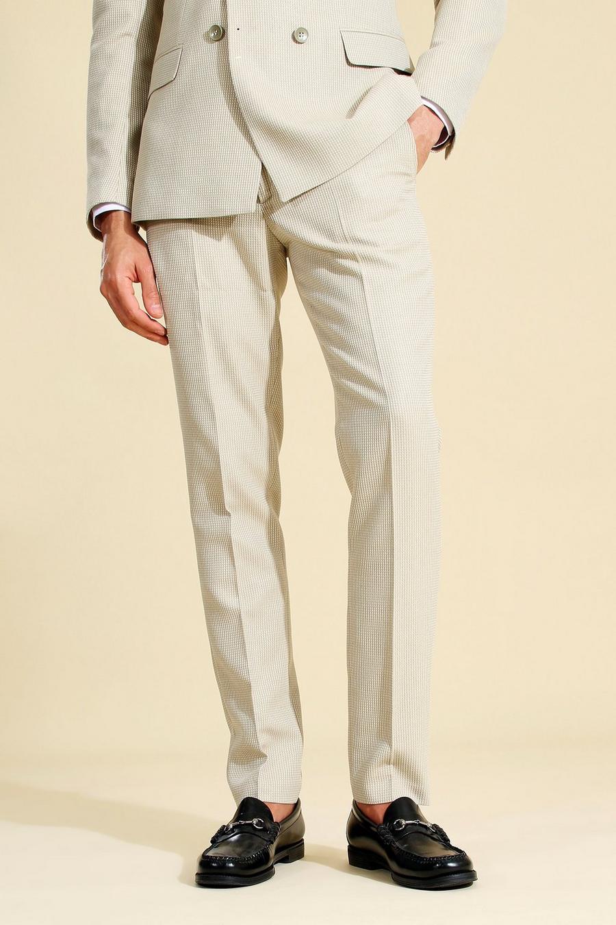 Stone Textured Skinny Suit Pants image number 1