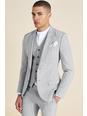 Grey grau Single Breasted Super Skinny Suit Jacket