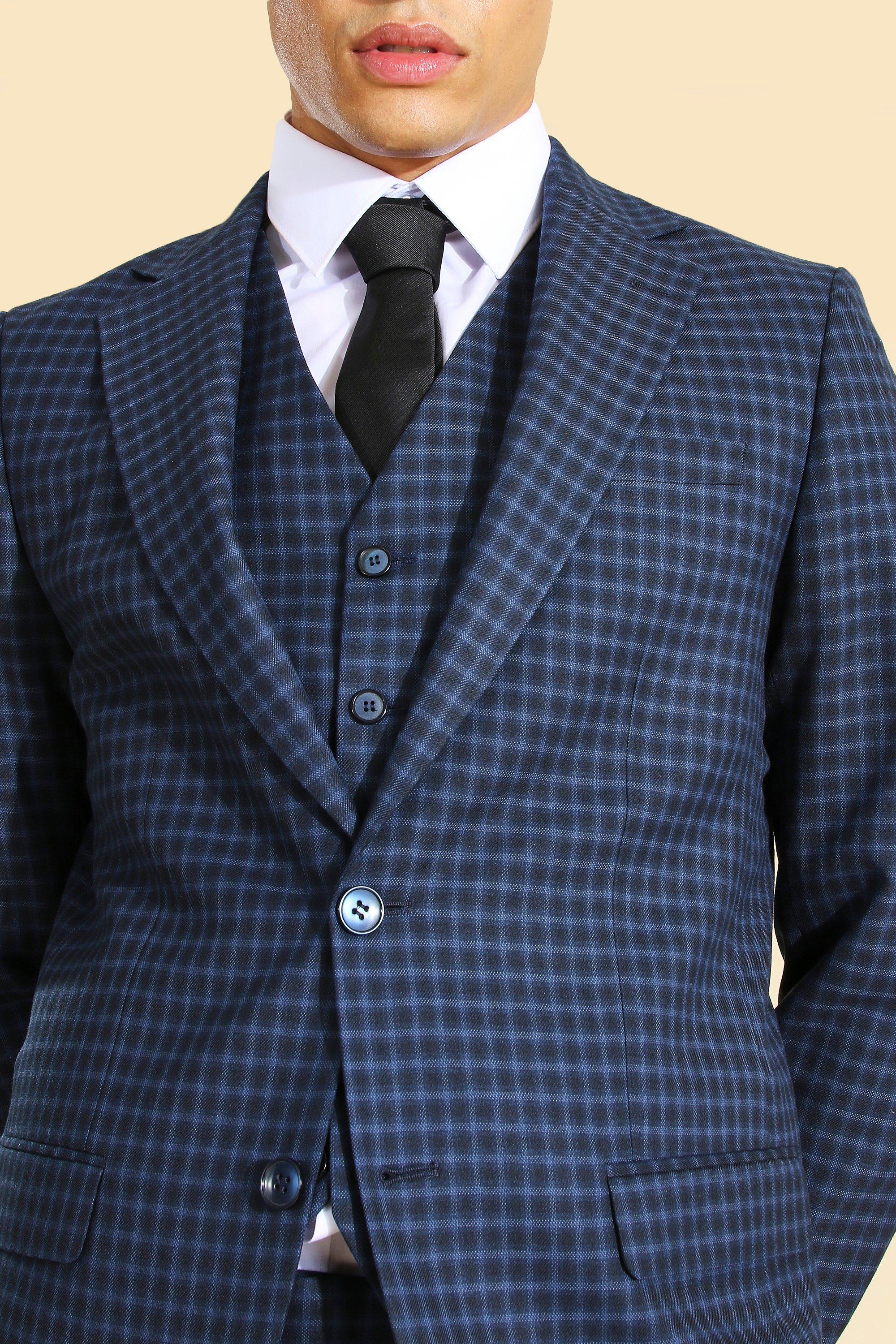 Navy check suit jacket 2025