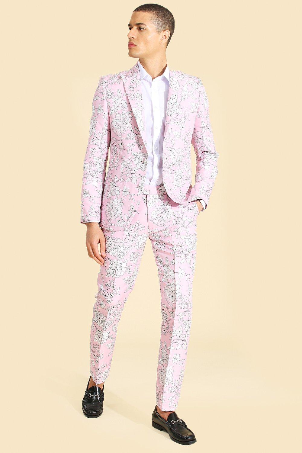 Pink floral 2025 suit jacket