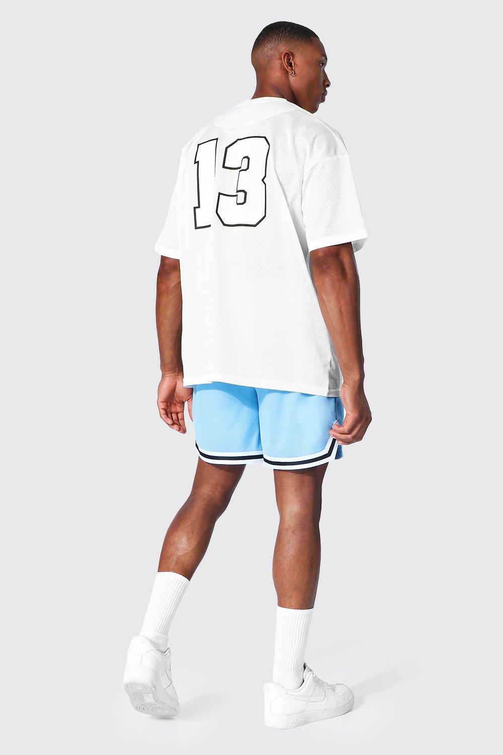 Short Length Mesh Basketball Shorts With Tape