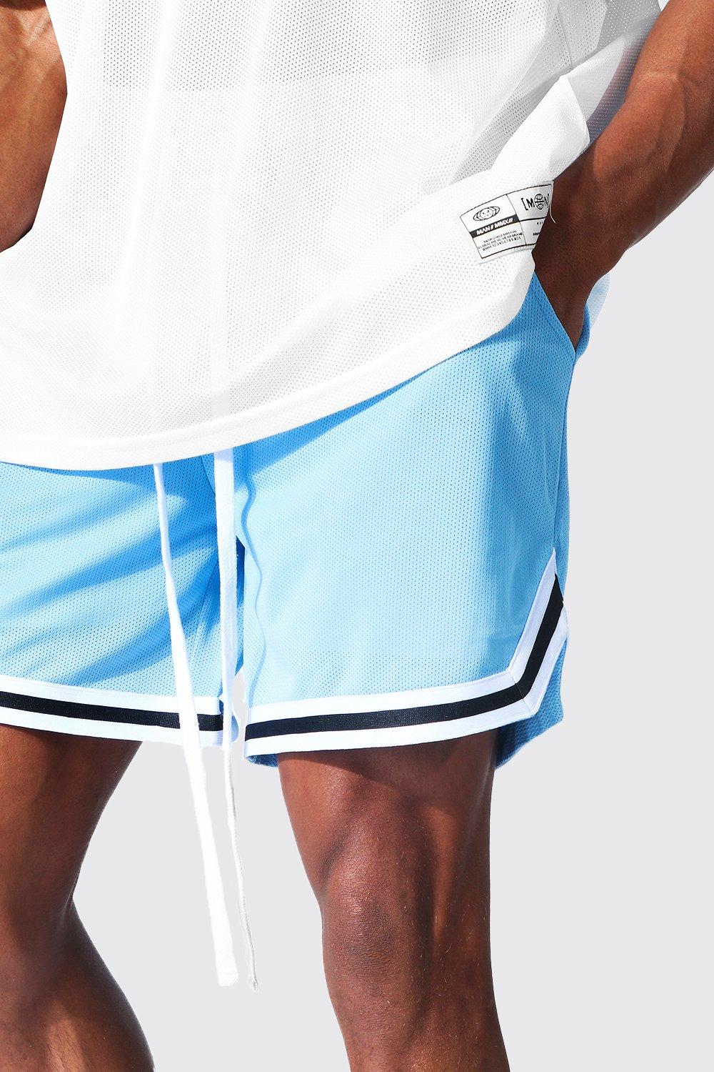 Short Length Mesh Basketball Shorts With Tape