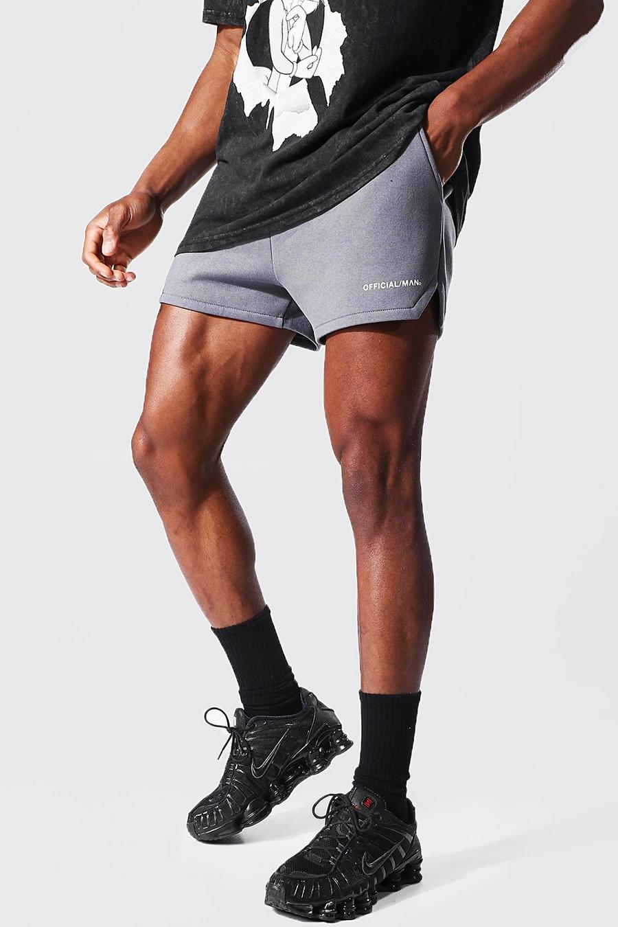 Pantaloncini corti in jersey stile volley con scritta Official Man, Canna di fucile image number 1