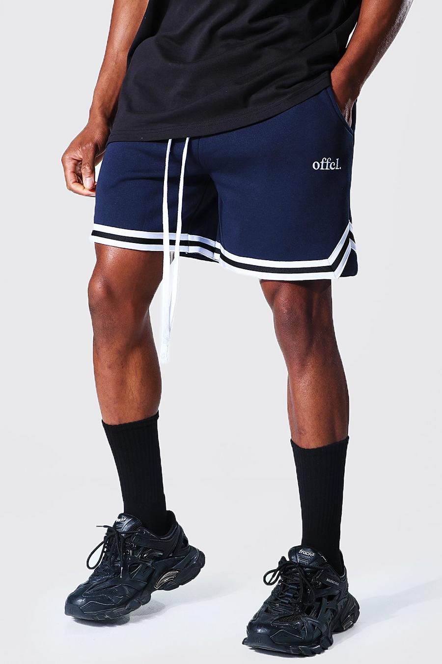 Navy Short Length Offcl Basketball Jersey Shorts image number 1