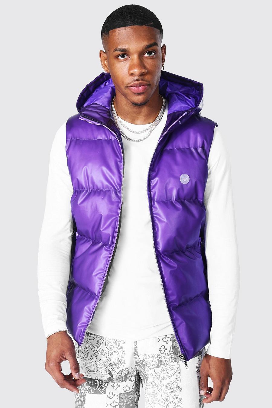 Purple Rubber Padded Gilet image number 1