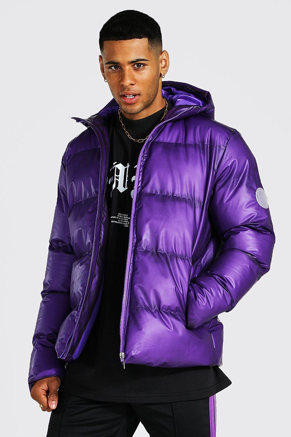 boohoo purple puffer jacket