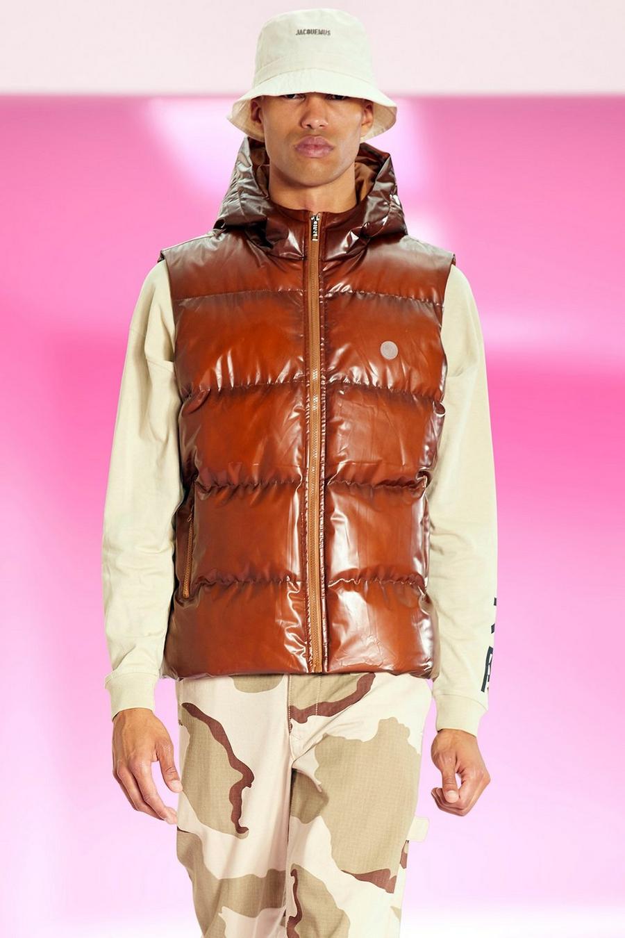 Chocolate Rubber Padded Gilet image number 1