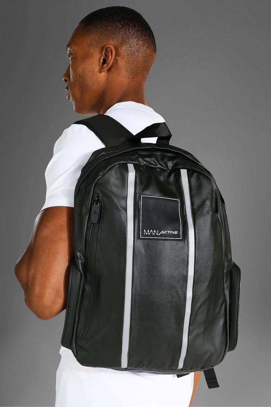 Black MAN Active Vadderad ryggsäck med kantband image number 1