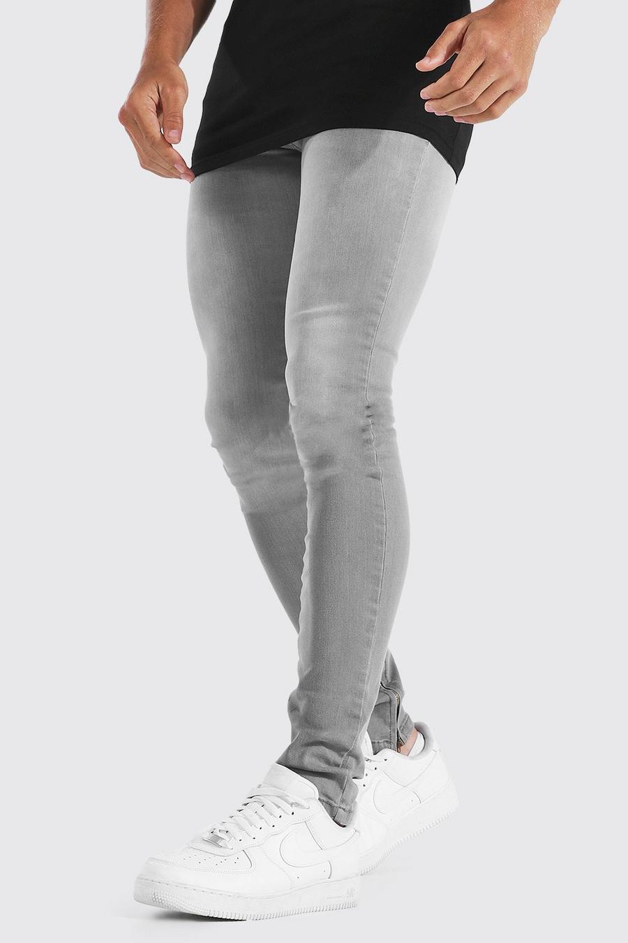 Jeans mit Reißverschluss am Knöchel, Ice grey image number 1