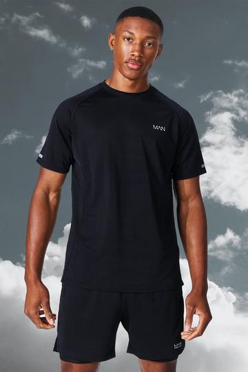 Man Active Gym Lightweight Marl T-Shirt black