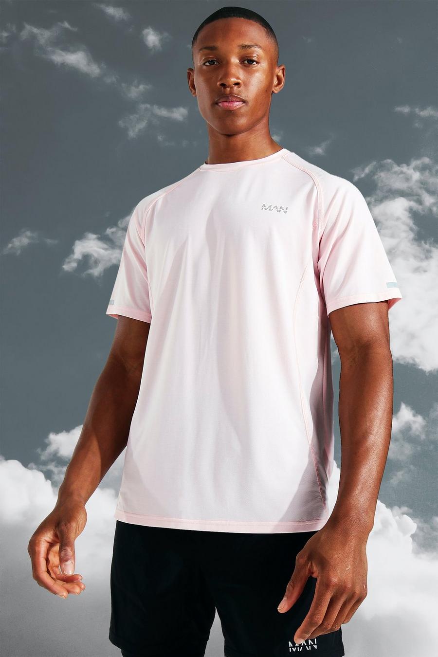 Man Active Lightweight meliertes T-Shirt, Soft pink image number 1