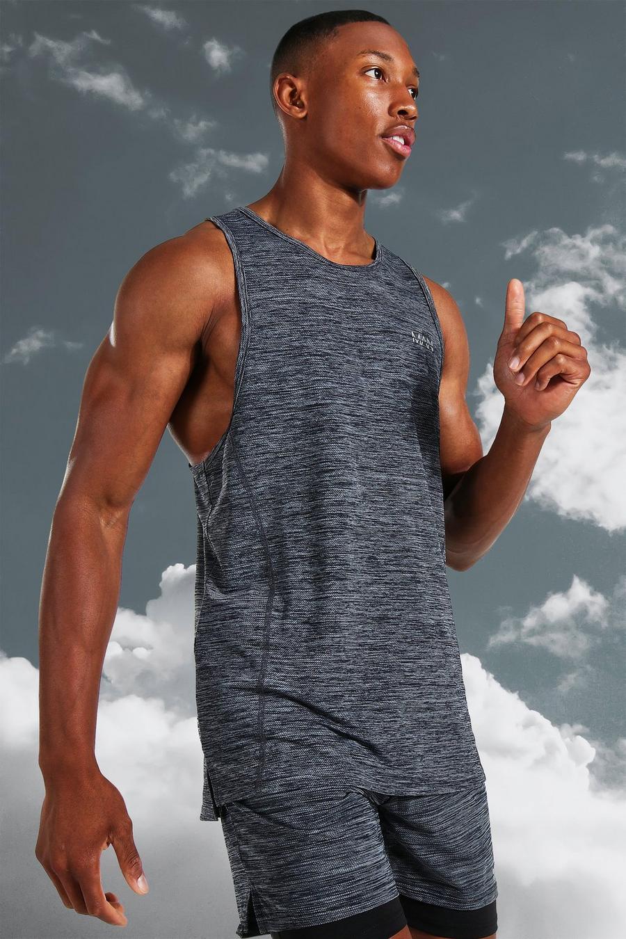 T-shirt sans manches à dos nageur - MAN Active, Charcoal image number 1