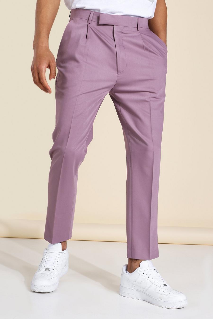 Lilac High Rise Slim Crop Tailored Pants image number 1