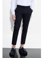 Black noir Skinny Crop Suit Trousers