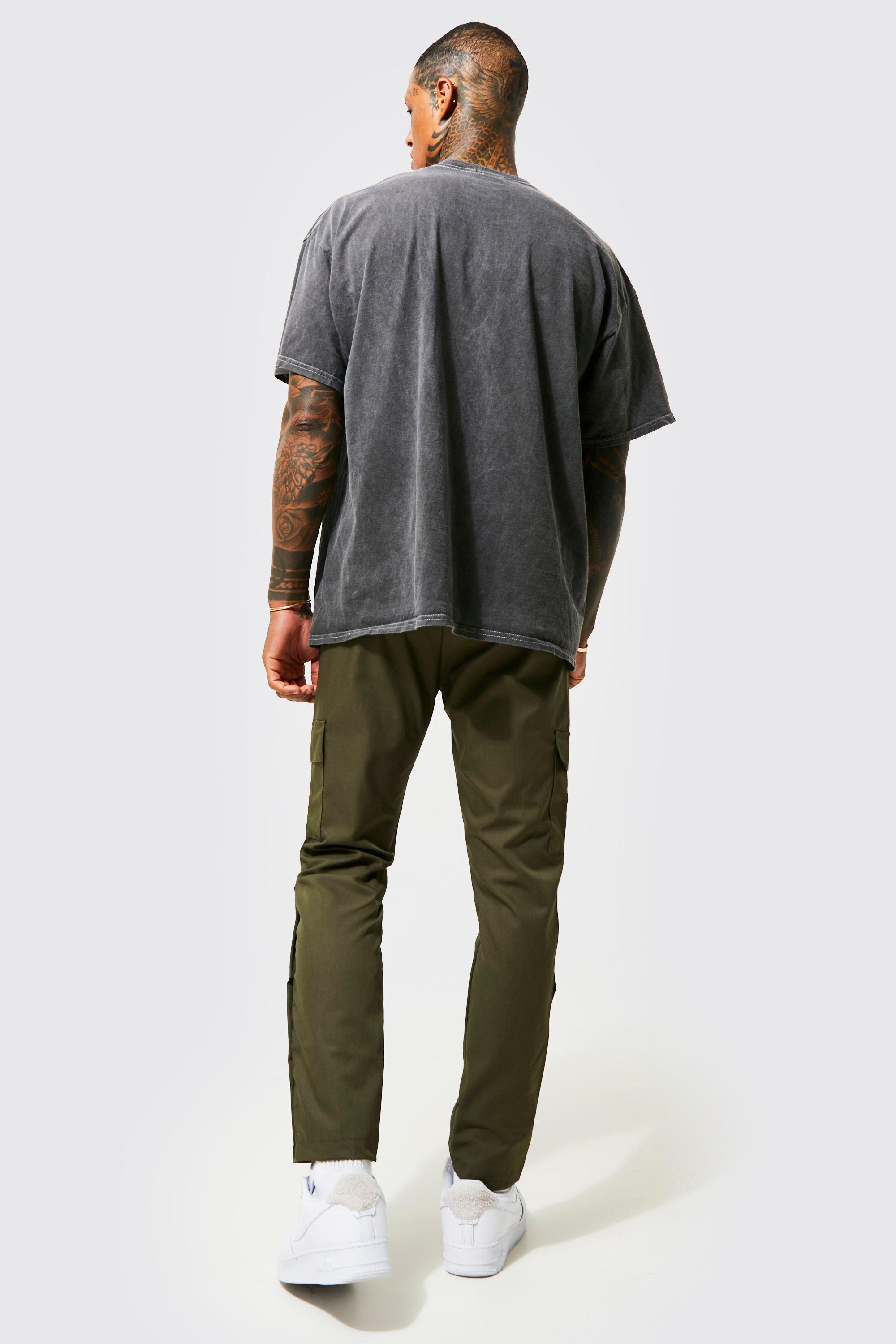 Skinny Plain Cargo Smart Crop Jogger Trouser