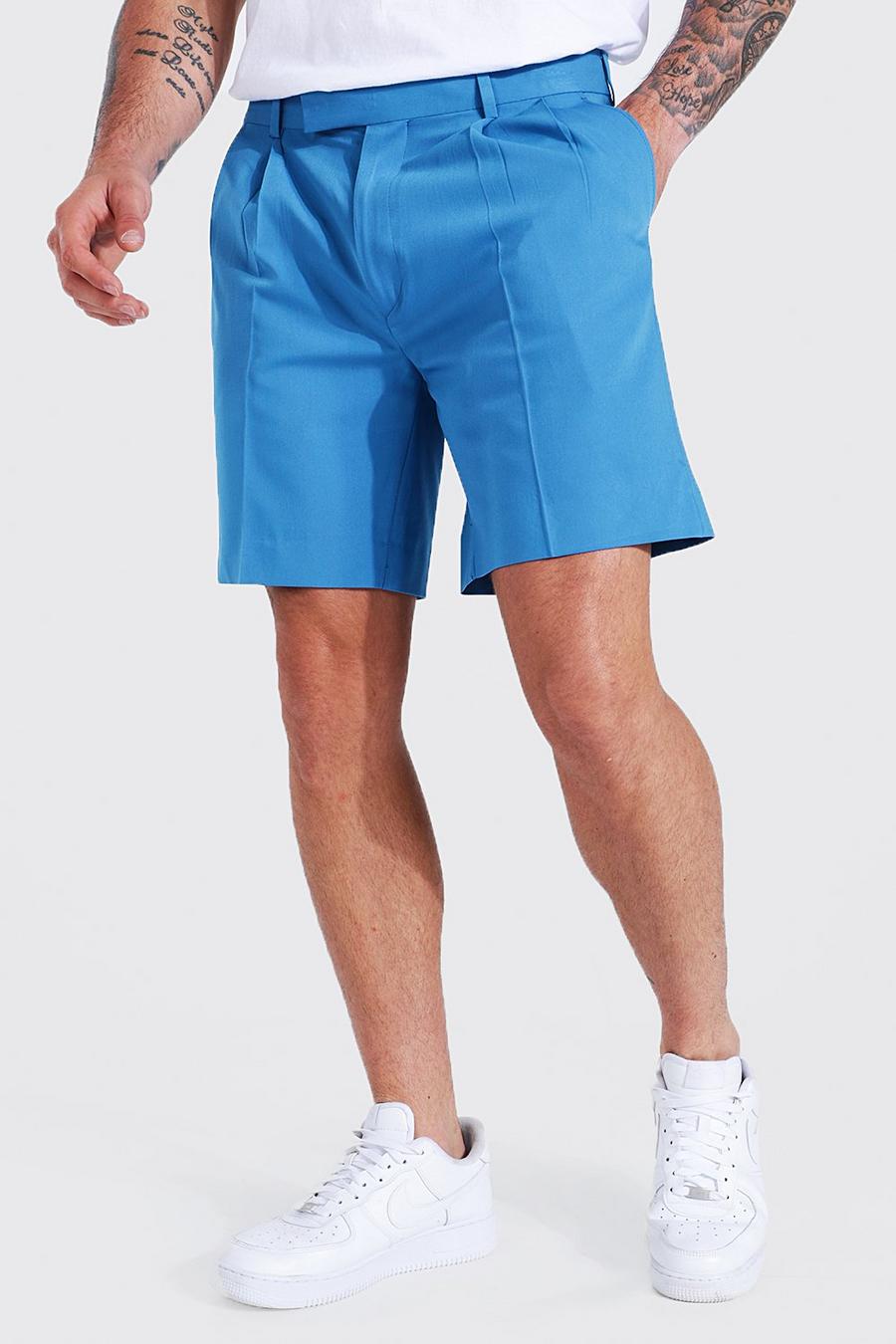 Blue Relaxed Mid Length Tailored Short image number 1